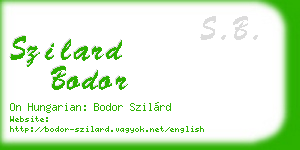 szilard bodor business card